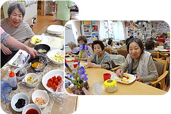 おやつレクリエーションの様子